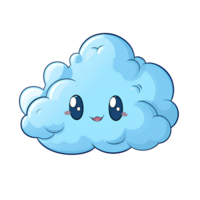 ai gerado fofa nuvens brilhante azul png