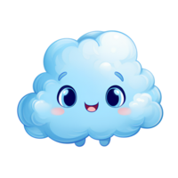 Ai Generated cute clouds bright blue png