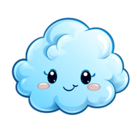 Ai Generated cute clouds bright blue png