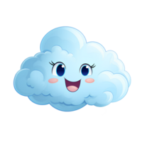 Ai Generated cute clouds bright blue png