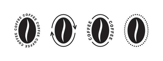 Coffee bean logos. Coffee shop labels set. Vector scalable graphics