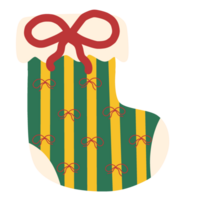 Drawings of Christmas socks in various patterns png