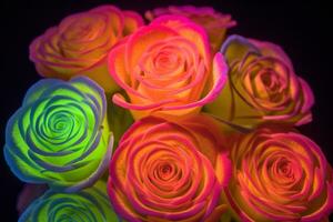 Glowing Rose Texture Background Generative AI photo