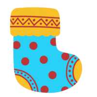Drawings of Christmas socks in various patterns png