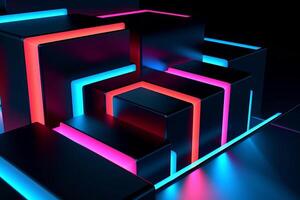 Sleek Modern Geometric Glowing Shapes Outline Background photo