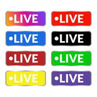 collection of colorful live buttons vector