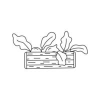 Vector illustration of vegetables in a basket in doodle style.