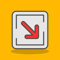 Down Right Arrow Vector Icon Design