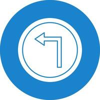 Left Turn Vector Icon Design