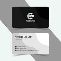 Simple and clean black white business card template design, corporate business card layout vector