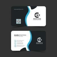 Simple and clean black white business card template design, corporate business card layout vector