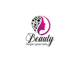 Woman face logo design vector illustration. Woman face suitable for beauty and cosmetic company logos.