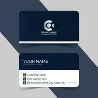 Simple and clean black white business card template design, corporate business card layout vector