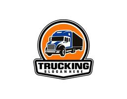 semi truck logo design vector