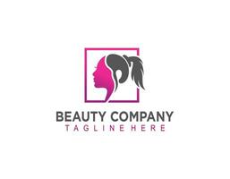 Woman logo with modern beauty style and business card design, natural beauty Premium Vector