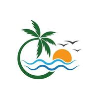 Palm tree summer logo template vector