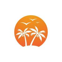 Palm tree summer logo template vector