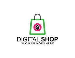 Shopping bag logo. Online shop logo. vector