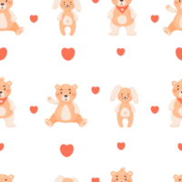 Children seamless pattern. Plush  toy png