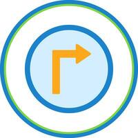 Right Turn Vector Icon Design