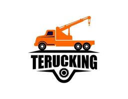 towing truck service logo vector