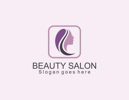 woman face with leaf style stylized beauty salon logo vector