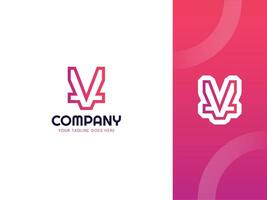 Letter V logo design template vector