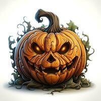 halloween pumpkin 3d object background illustration orange celebration holiday generativeAi. photo