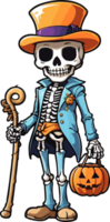 Pimp Skeleton Mascot Illustration with AI Generative png