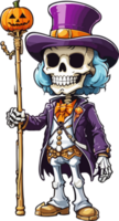 Pimp Skeleton Mascot Cartoon AI Generative png