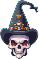 crânio bruxa mascote logotipo ai generativo png