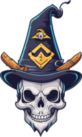 Skull Witch Mascot Cartoon with AI Generative png