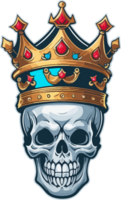 Skull King Mascot Cartoon with AI Generative png