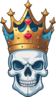 Skull King Mascot Cartoon AI Generative png