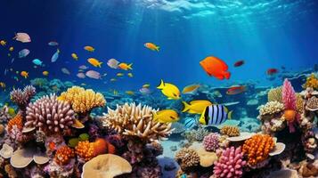 vívido arrecife con vistoso peces foto