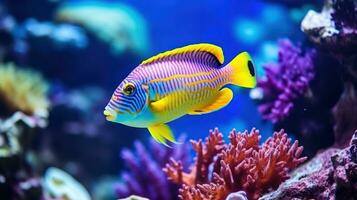 vívido arrecife con vistoso peces foto