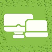 Laptop with desktop comput Vector Icon