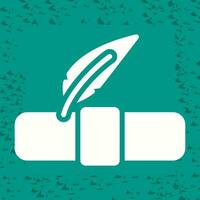 Quill pen with scroll Vector Icon