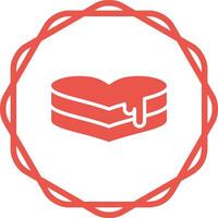 Heart-shaped cake Vector Icon