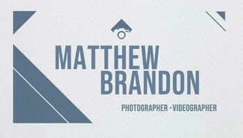 Blue Simple Minimal Name Card for Photographer Videographer Template