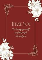 Brown Floral Self Love Quotes Greeting Card template