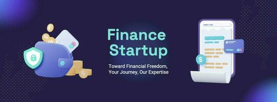 Blue modern finance starup facebook cover template