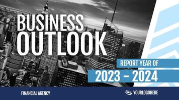 Blue Modern Business Corporate with Arrow Growth Presentation Template