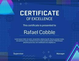Retro Pixel Certificate of Excellence template
