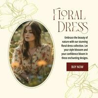 Beige Elegant Feminine Dress Shop Instagram Post template