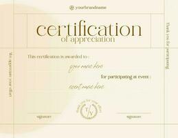 Simple Luxury Aesthetic Certification of Appreciation Template