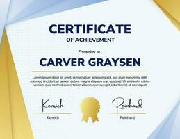 Gold Blue Modern Business Certificate template