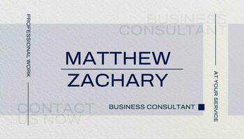 Blue Minimalism Professional Business Consultant Name Card Template