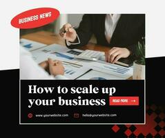 Black Red Modern Business Tips Facebook Post template