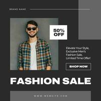 Black minimalist fashion instagram post template